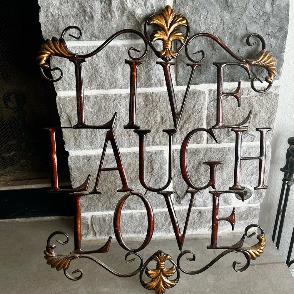 Elegant Bronze 'Live Laugh Love' Wall Decor